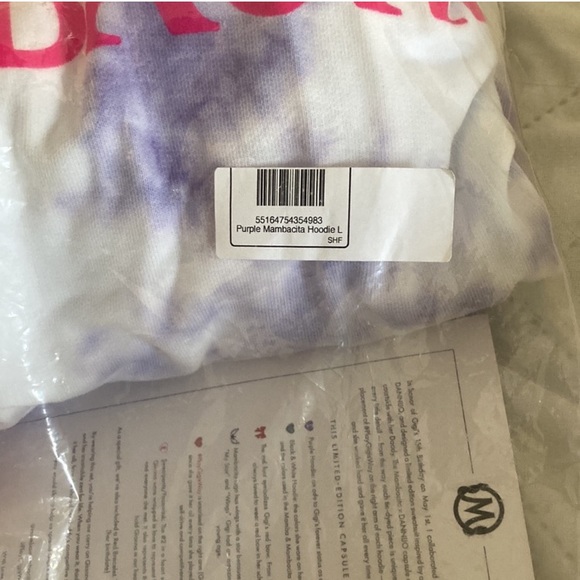 NWT Dannijo x Mambacita Purple and White Kobe Hoodie Sweatshirt. Size L. - Picture 11 of 12